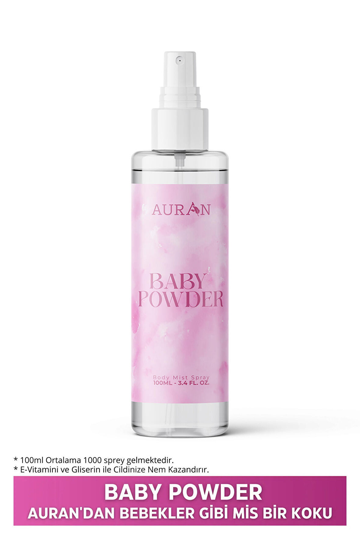 Bebek Pudrası Parfümlü Kadın Vücut Spreyi Baby Powder Body Mist Spray 100ml