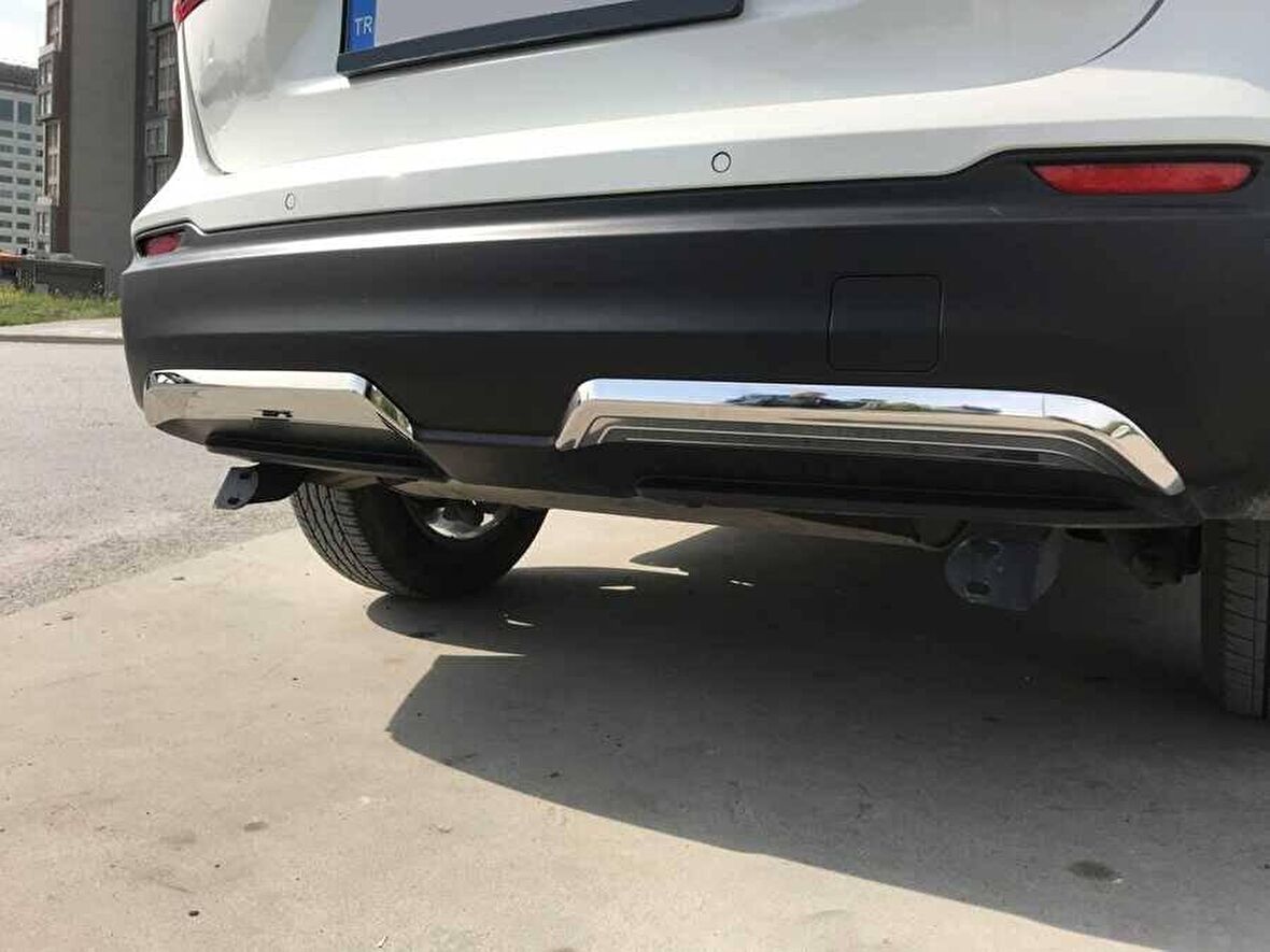 Nissan Qashqai Krom Arka Difüzör 2 Parça 2017 ve Sonrası