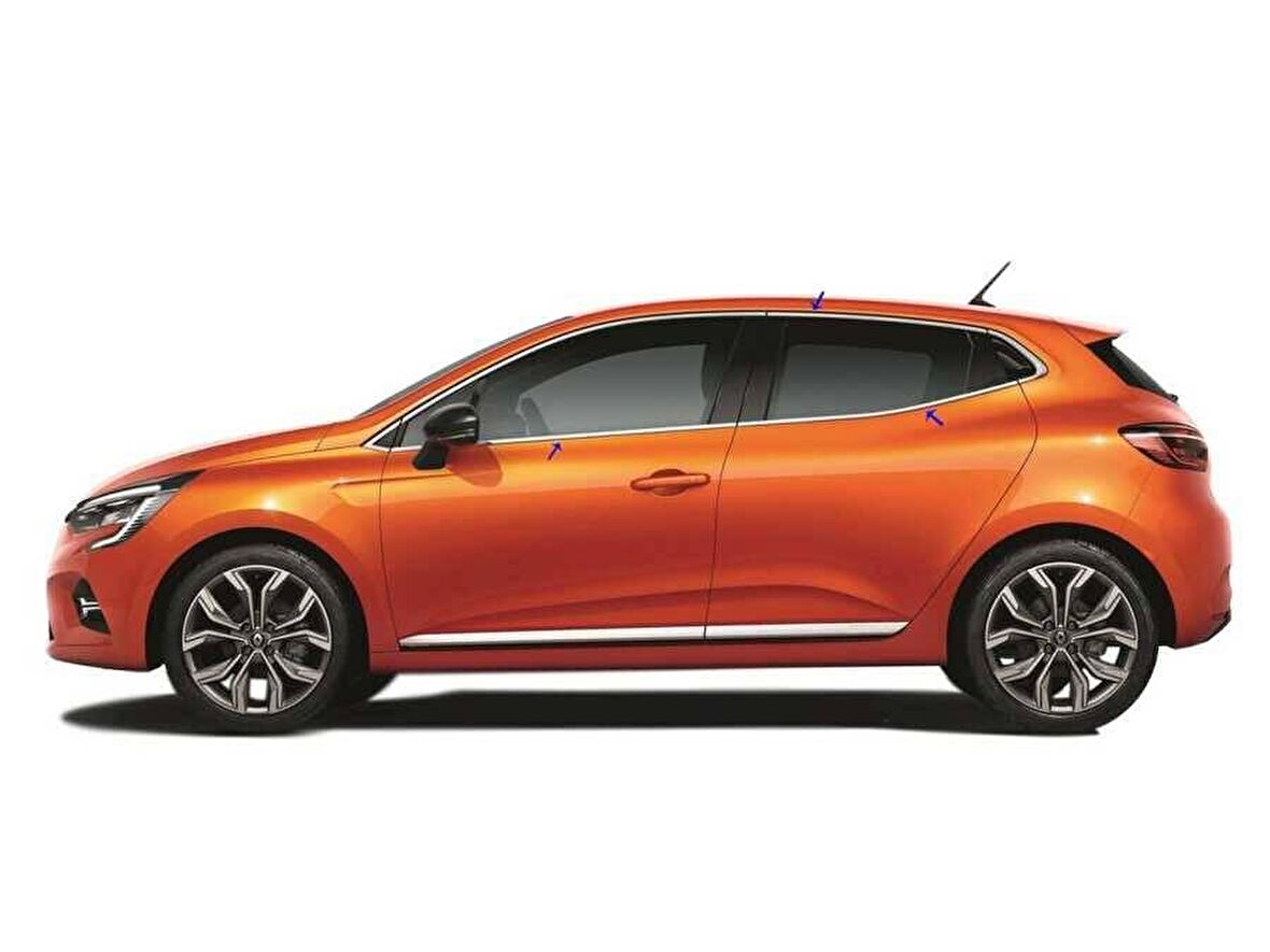 Renault Clio 5 Krom Cam Çerçevesi 12 Parça 2019 ve Sonrası