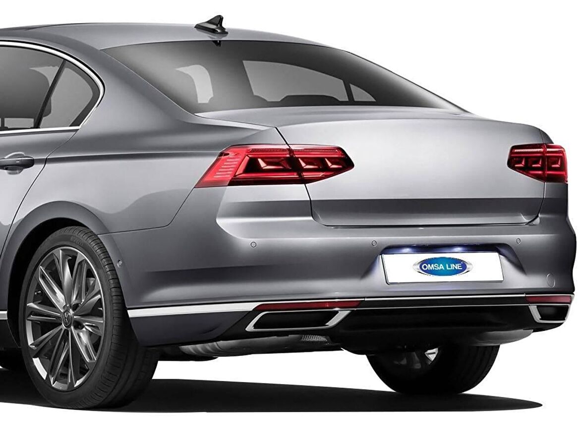 VW Passat B8.5 Krom Arka Tampon Çıtası 3 Parça 2019 ve Sonrası