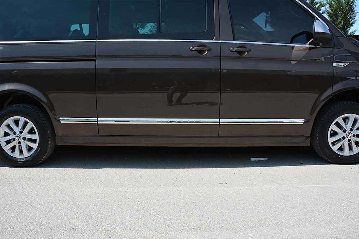 VW T6.1 Caravelle Krom Yan Kapı Çıtası 7 Parça Uzun Şase 2020 ve Sonrası