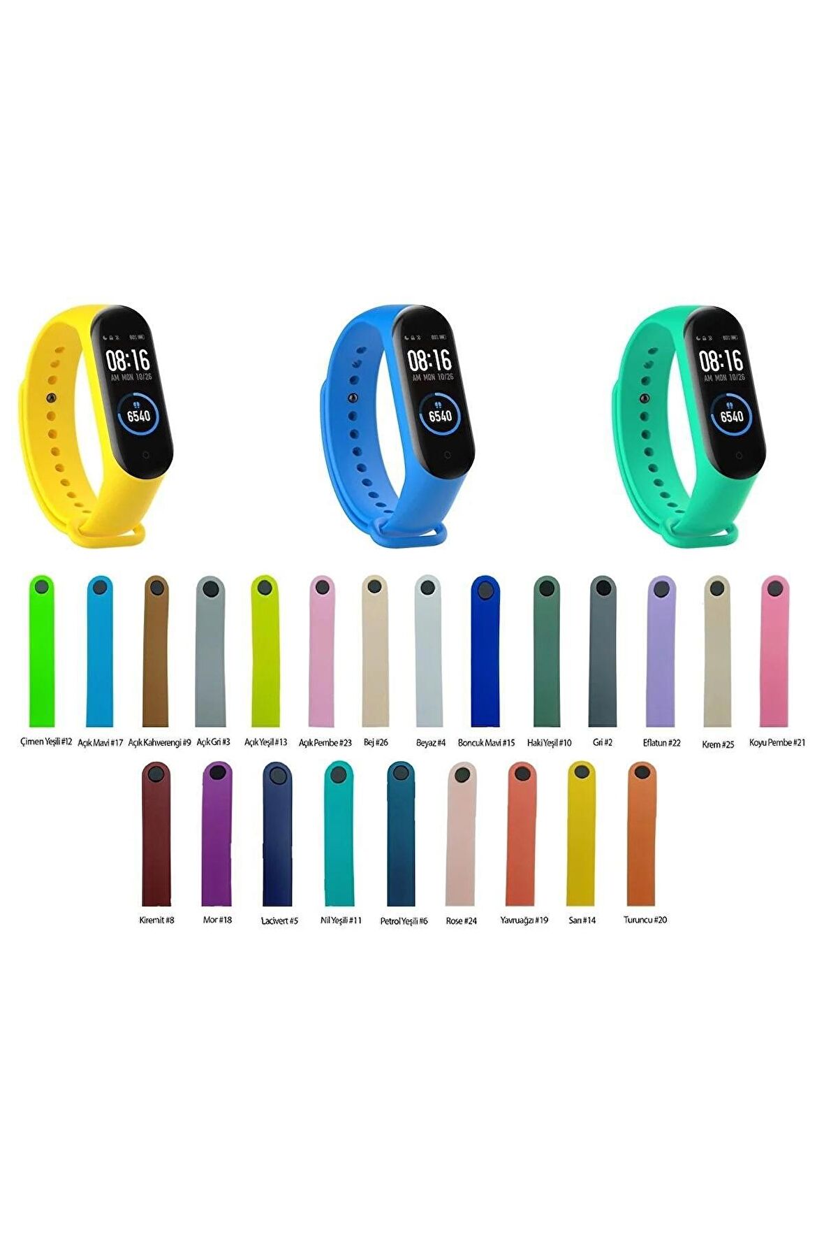 Xiaomi Mi Band 5 / Mi Band 6 Uyumlu Silikon Kordon Kayış Mi 5-6 Kiremit #8