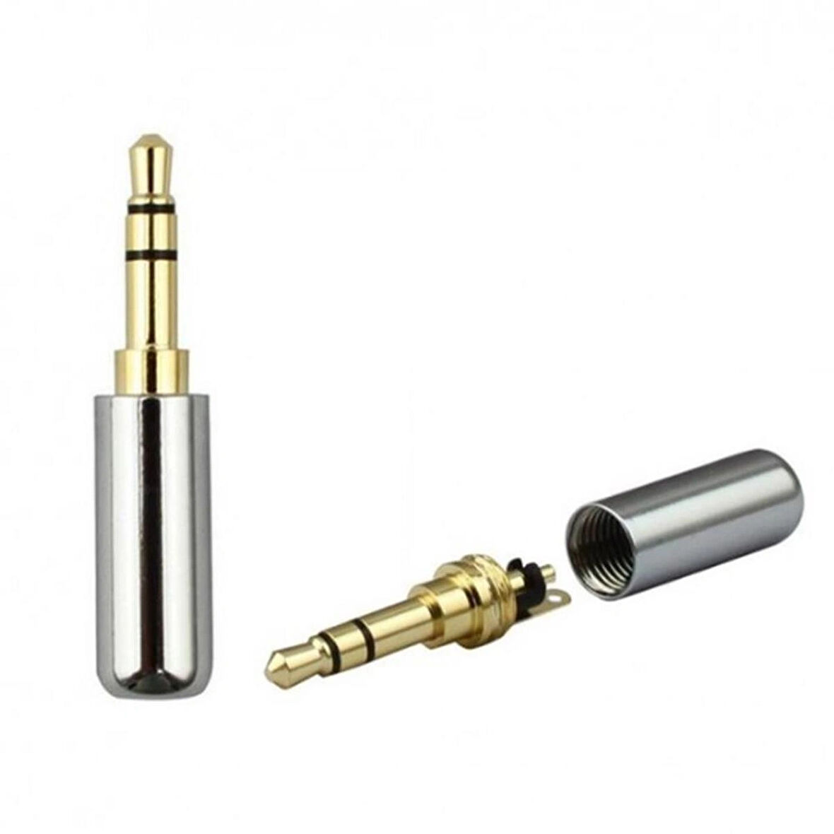 St-1529 3 Pin 3.5mm Metal Stereo Erkek Konnektör Jack 5 Li Paket