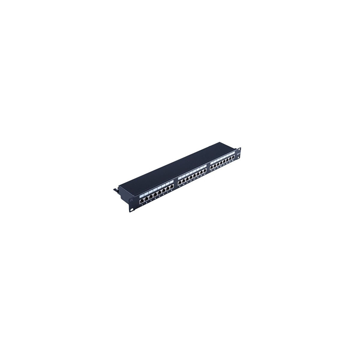 Cat 6A 19" 1u Patch Panel, 500 Mhz, Siyah, 24 Port