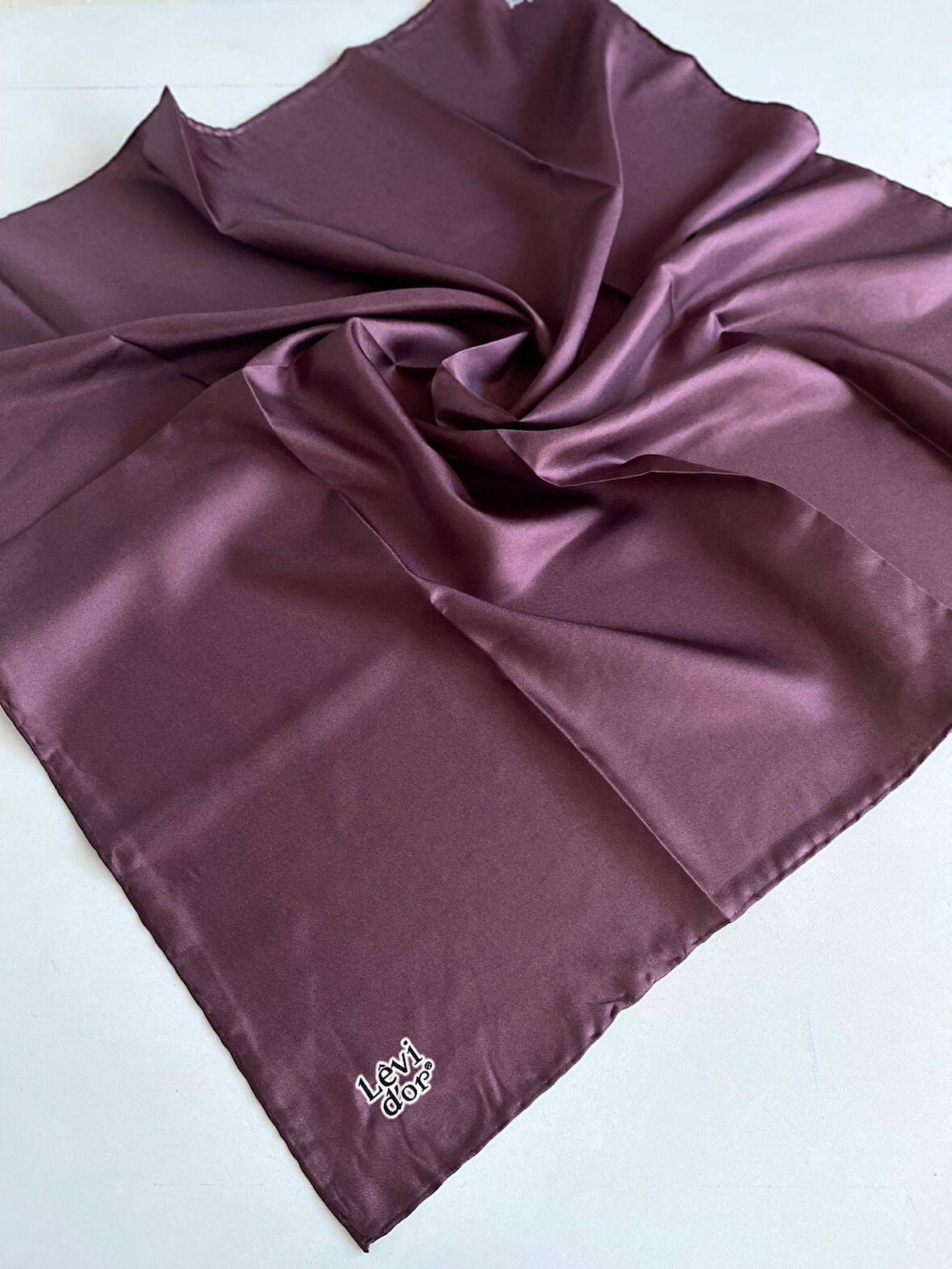 Levidor Tivil Saf İpek Eşarp 49487 Gül Kurusu Düz Renk 