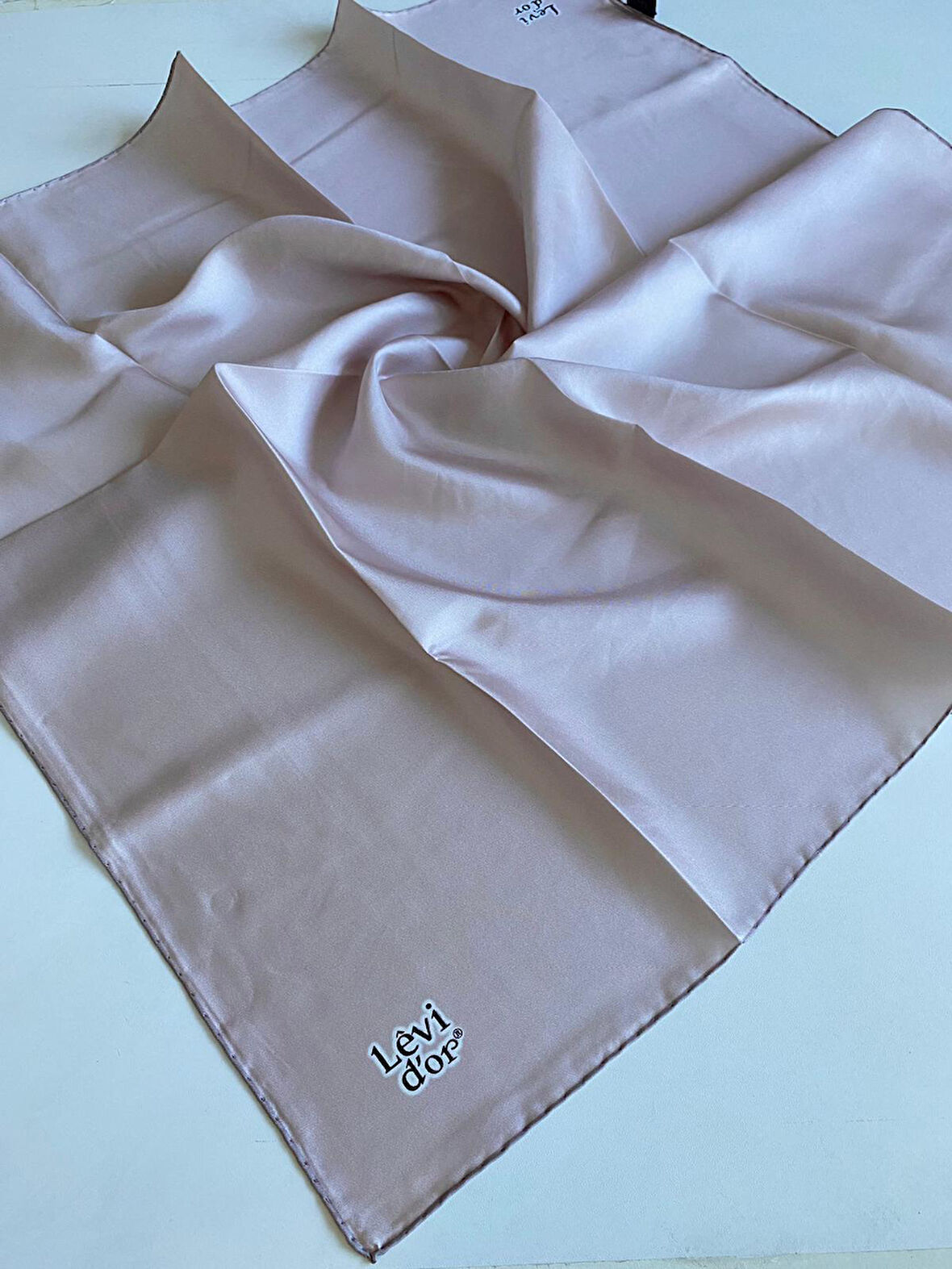 Levidor Tivil İpek Eşarp 42053 Pudra Düz Renk