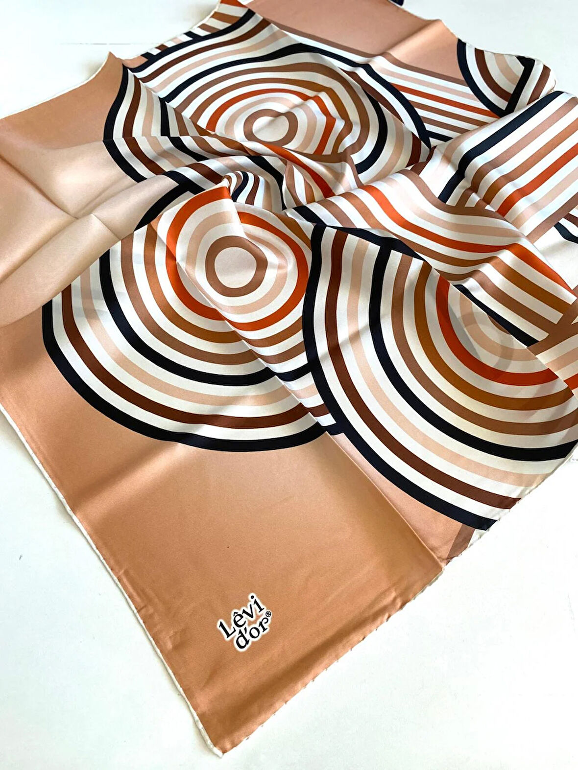 Levidor Tivil Saf İpek Eşarp 48936 Somon Karışık Desen