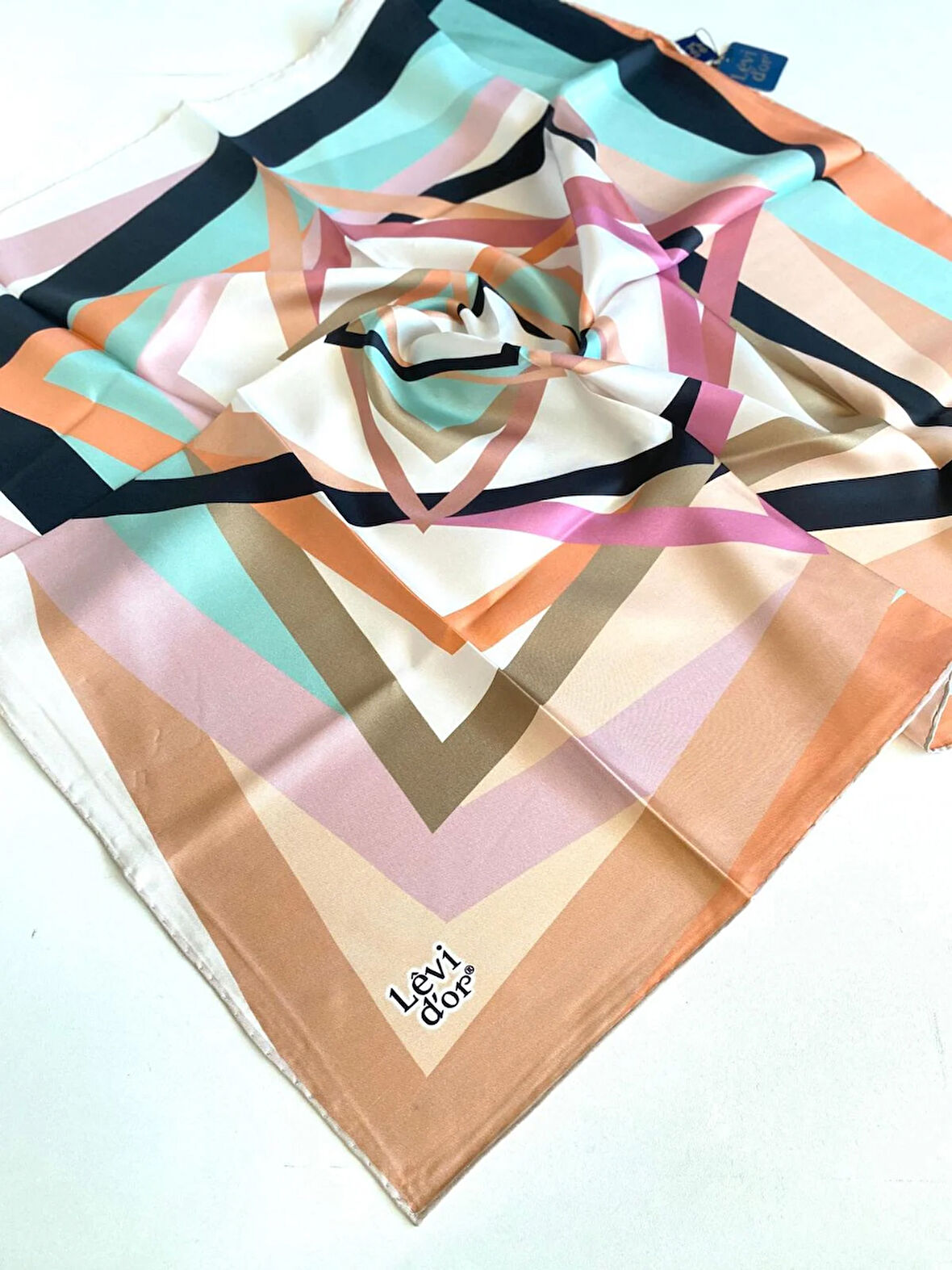 Levidor Tivil İpek Eşarp 48906 Beyaz Karışık Desen