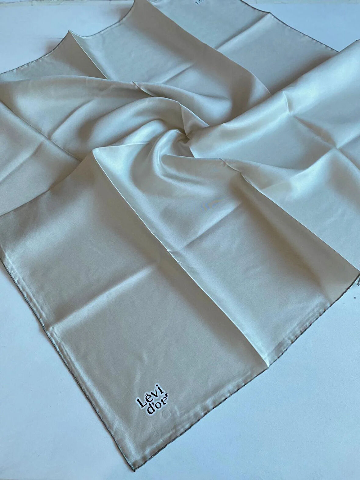 Levidor Tivil İpek Eşarp 420593 Krem Düz Renk