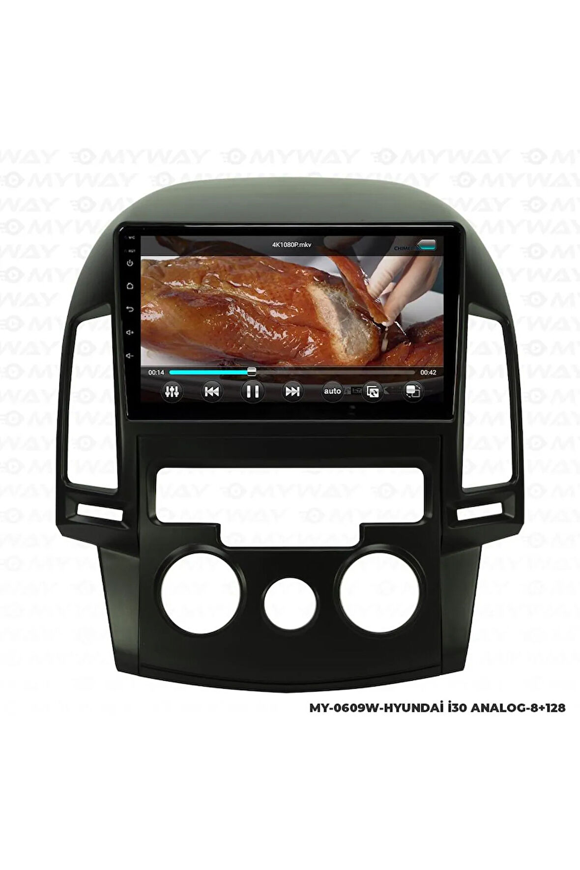 HYUNDAİ İ30 ANDROİD 12 UYUMLU MULTİMEDYA CARPLAY 4GB RAM+64GB HDD ANALOG NAVİGASYON EKRAN