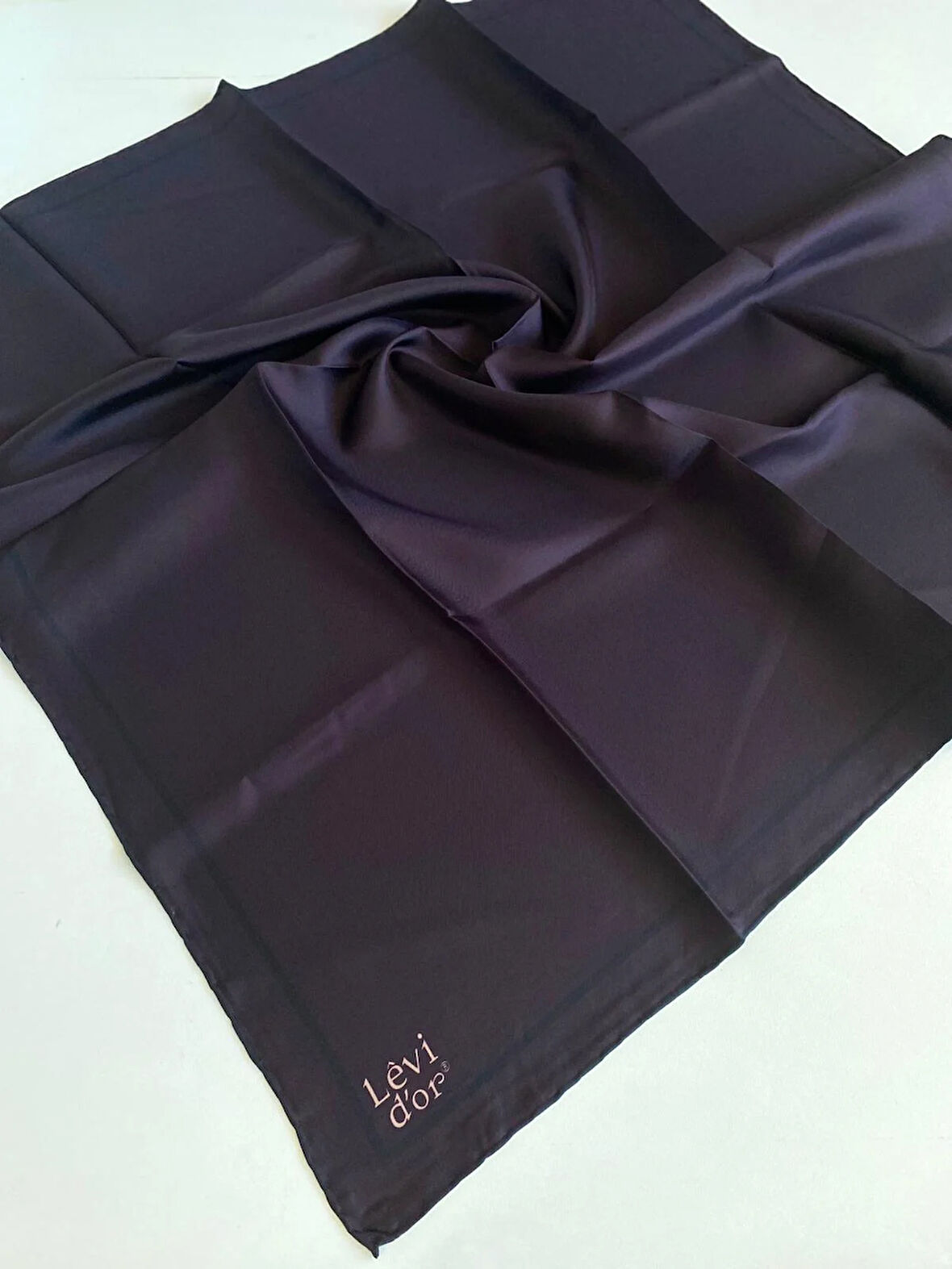 Levidor Tivil Saf İpek Eşarp 48963 Koyu Mürdüm Karışık Desen