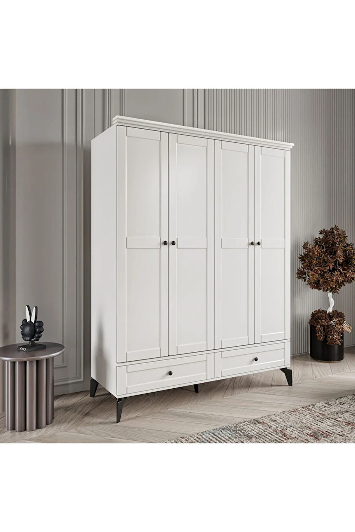 DALİ 4 KAPAK BEYAZ GARDIROP