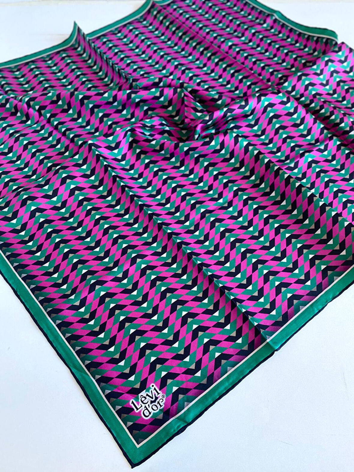 Levidor Tivil İpek Eşarp 47089 Pembe Karışık Desen