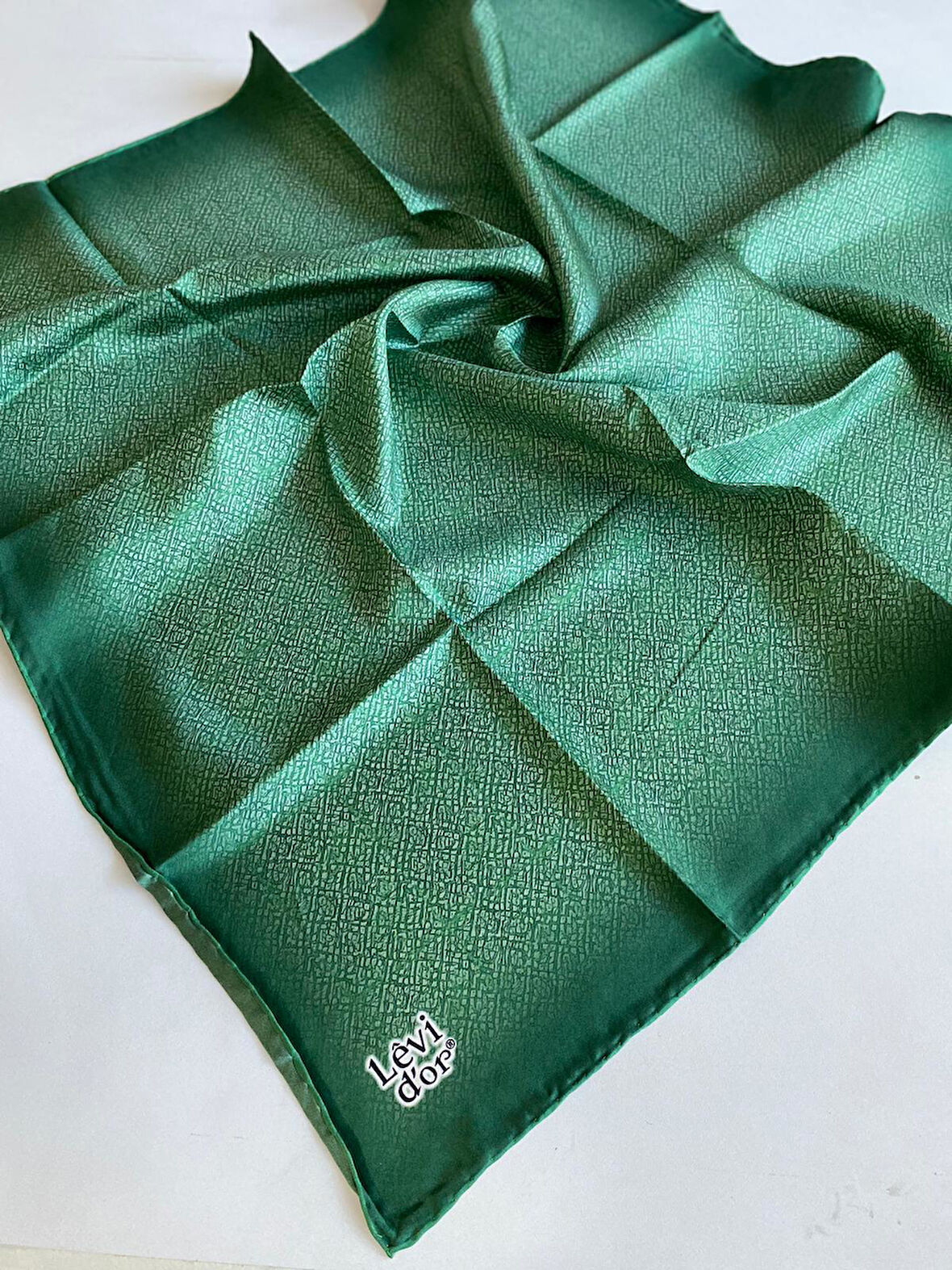 Levidor Tivil İpek Eşarp 4043 - 11 Yeşil Karışık Desen