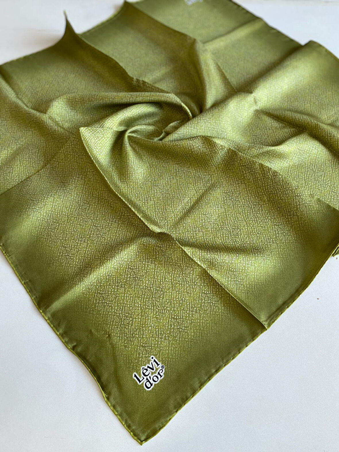 Levidor Tivil İpek Eşarp 4043 - 15 Yeşil Karışık Desen