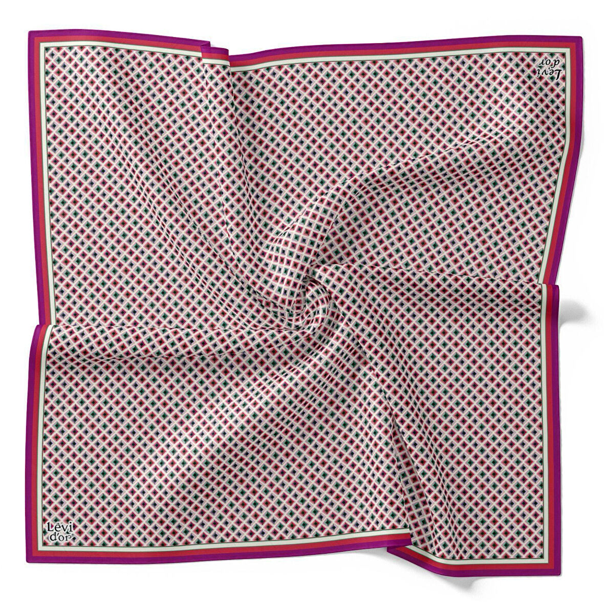 Levidor Tivil İpek Eşarp 4100 - 3 Pembe Karışık Desen