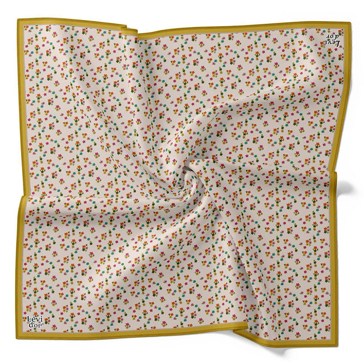 Levidor Tivil İpek Eşarp 4110 - 12 Sarı Karışık Desen