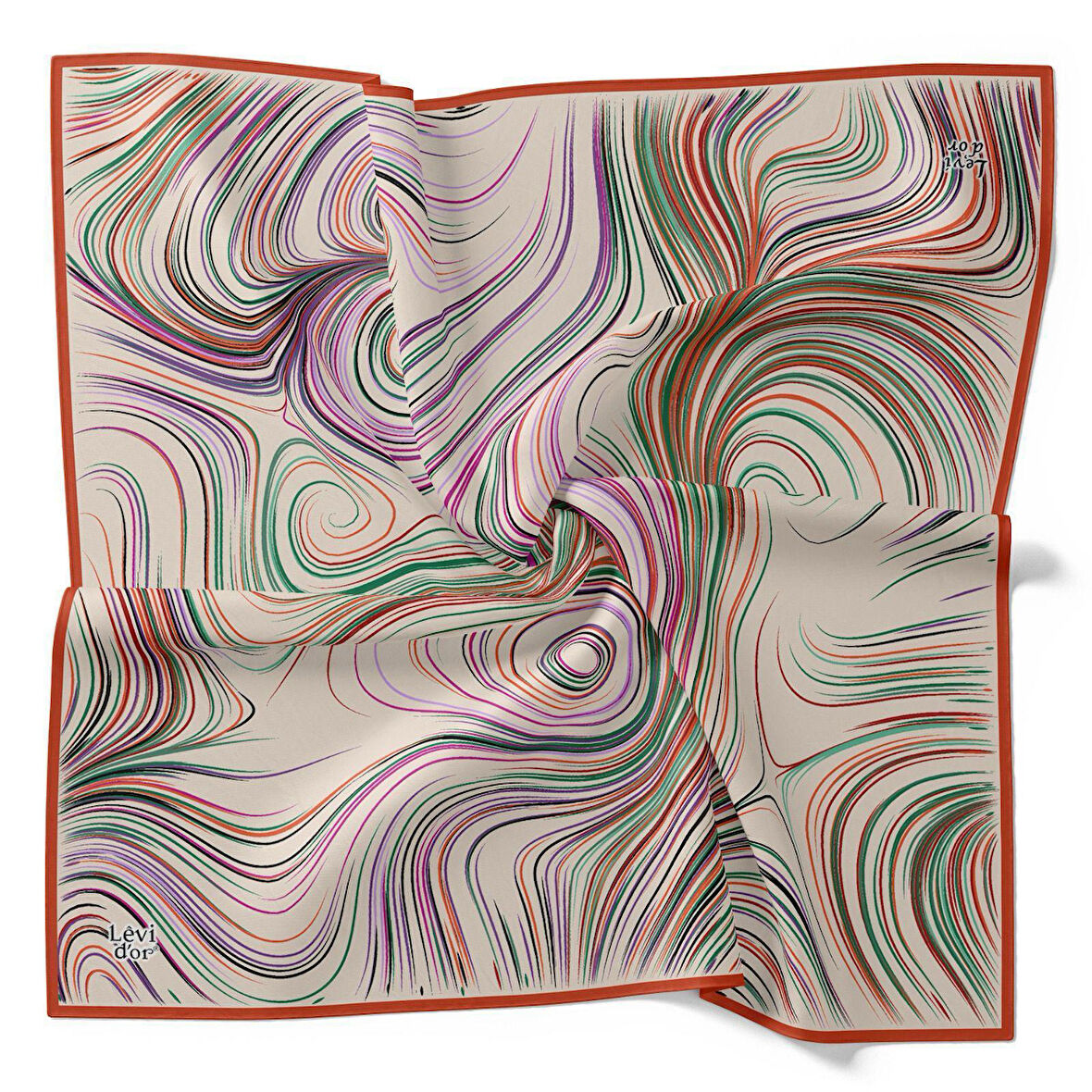 Levidor Tivil İpek Eşarp 4111 - 8 Beyaz Karışık Desen