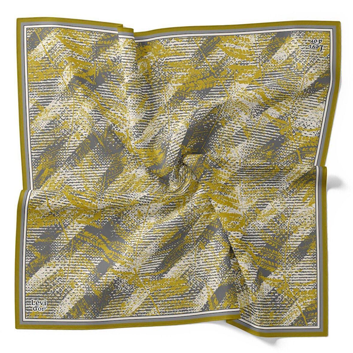 Levidor Tivil İpek Eşarp 4120 - 4 Gri Karışık Desen