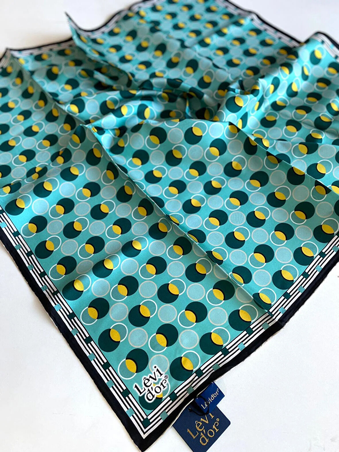 Levidor Tivil İpek Eşarp 4094 - 4 Yeşil Karışık Desen