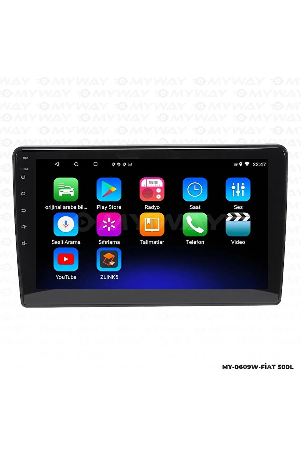 FİAT 500L ANDROİD 12 MULTİMEDYA CARPLAY 2GB RAM+32GB HDD NAVİGASYON EKRAN