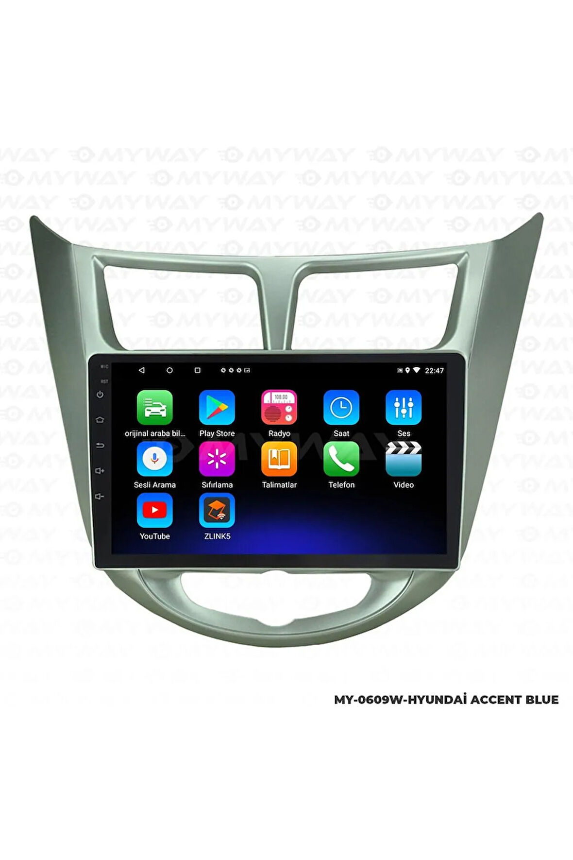HYUNDAİ ACCENT BLUE Uyumlu ANDROİD 12 MULTİMEDYA CARPLAY 2GB RAM+32GB HDD NAVİGASYON EKRAN