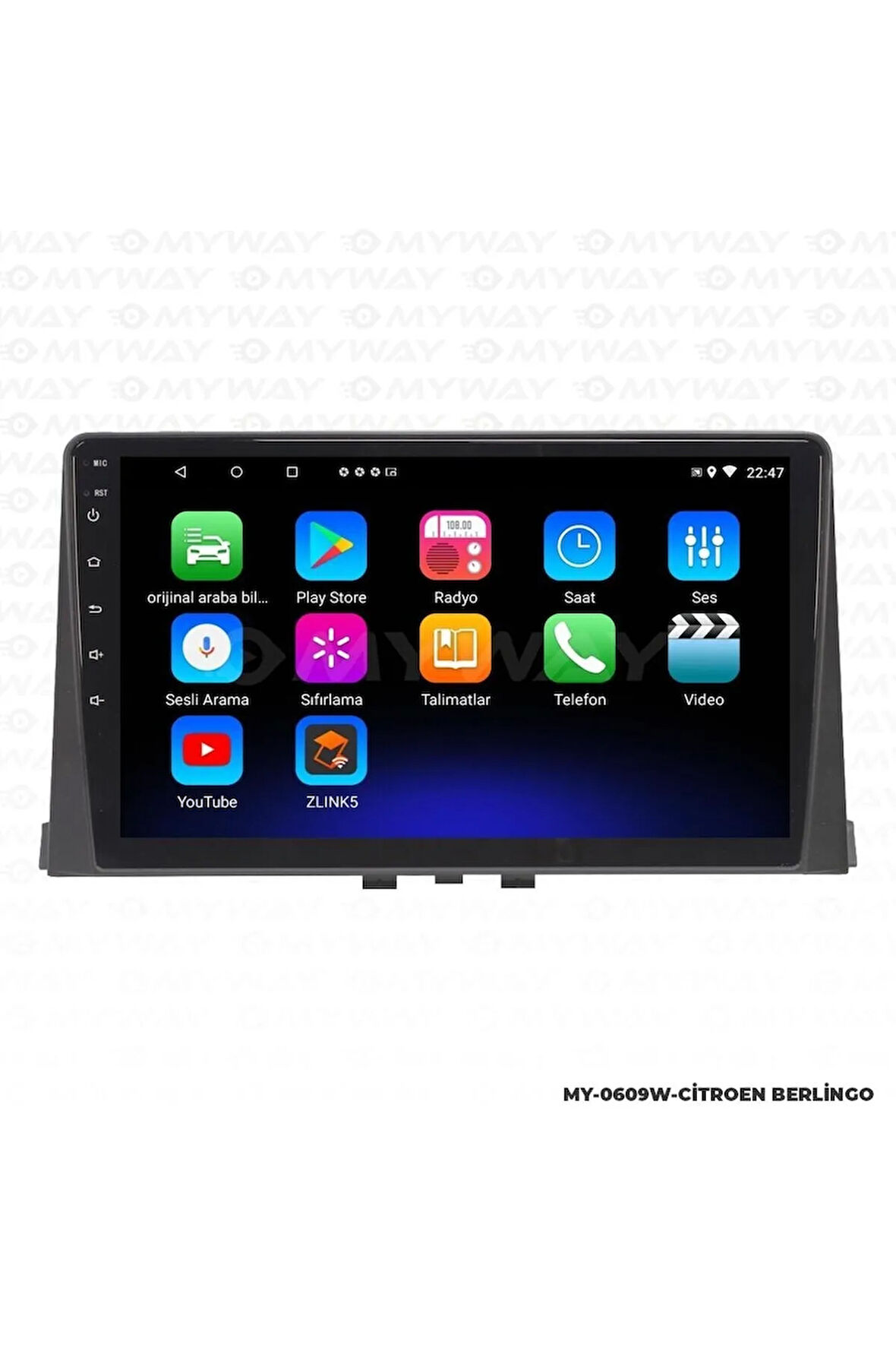 CİTROEN BERLİNGO ANDROİD 12 MULTİMEDYA CARPLAY 2GB RAM+32GB HDD NAVİGASYON EKRAN