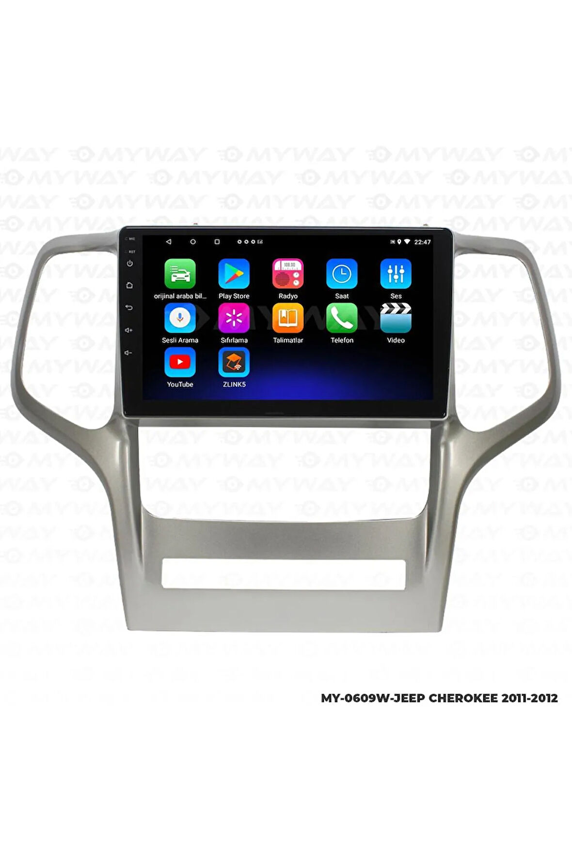 JEEP CHEROKEE ANDROİD 12 MULTİMEDYA CARPLAY 2GB RAM+32GB HDD 2011-2012 NAVİGASYON EKRAN