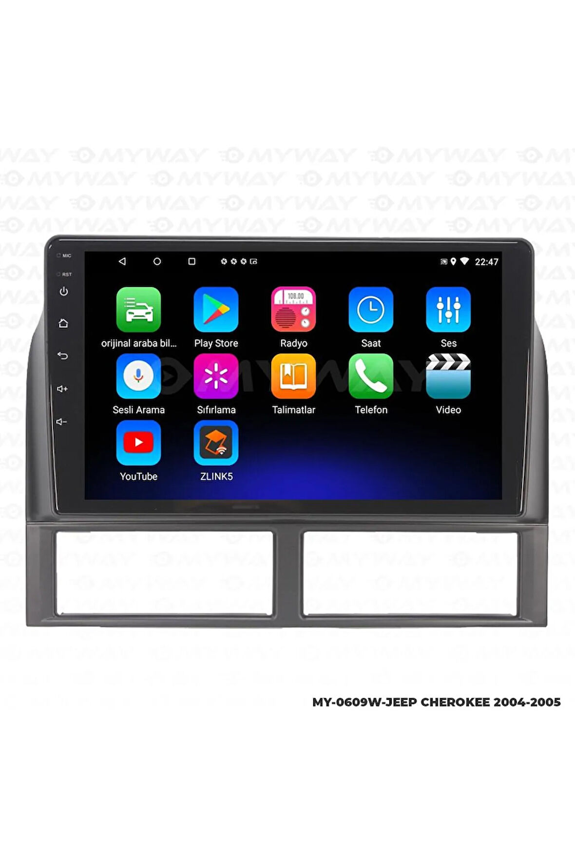 JEEP CHEROKEE ANDROİD 12 MULTİMEDYA CARPLAY 2GB RAM+32GB HDD 2004-2005 NAVİGASYON EKRAN