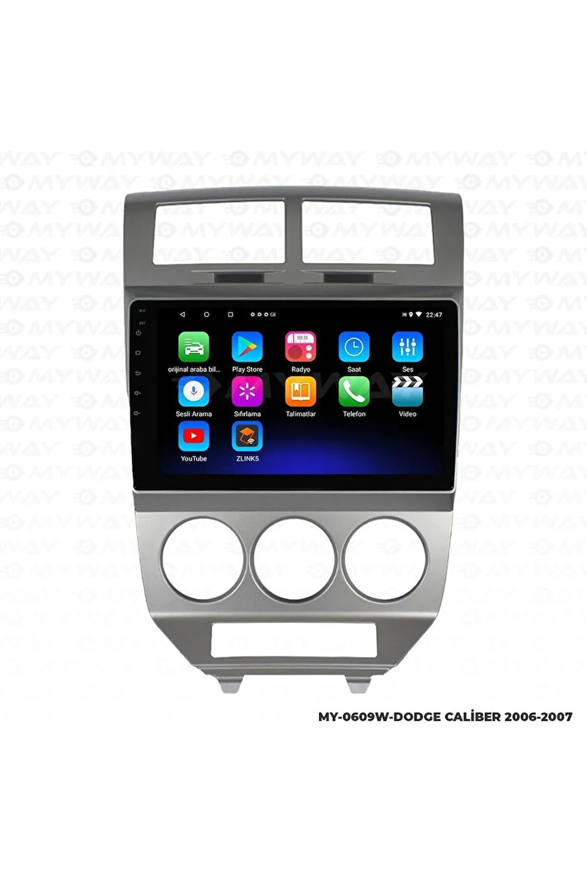 DODGE CALİBER ANDROİD 12 MULTİMEDYA CARPLAY 2GB RAM+32GB HDD NAVİGASYON EKRAN