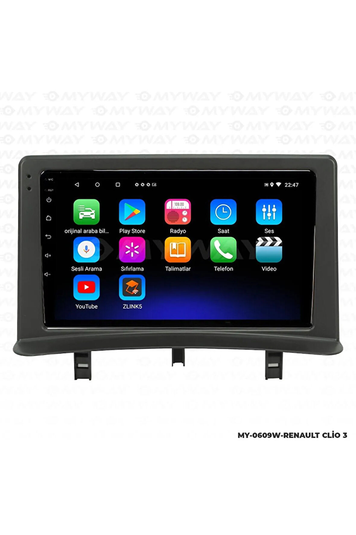 RENAULT CLİO 3 ANDROİD 12 MULTİMEDYA CARPLAY 2GB RAM+32GB HDD NAVİGASYON EKRAN
