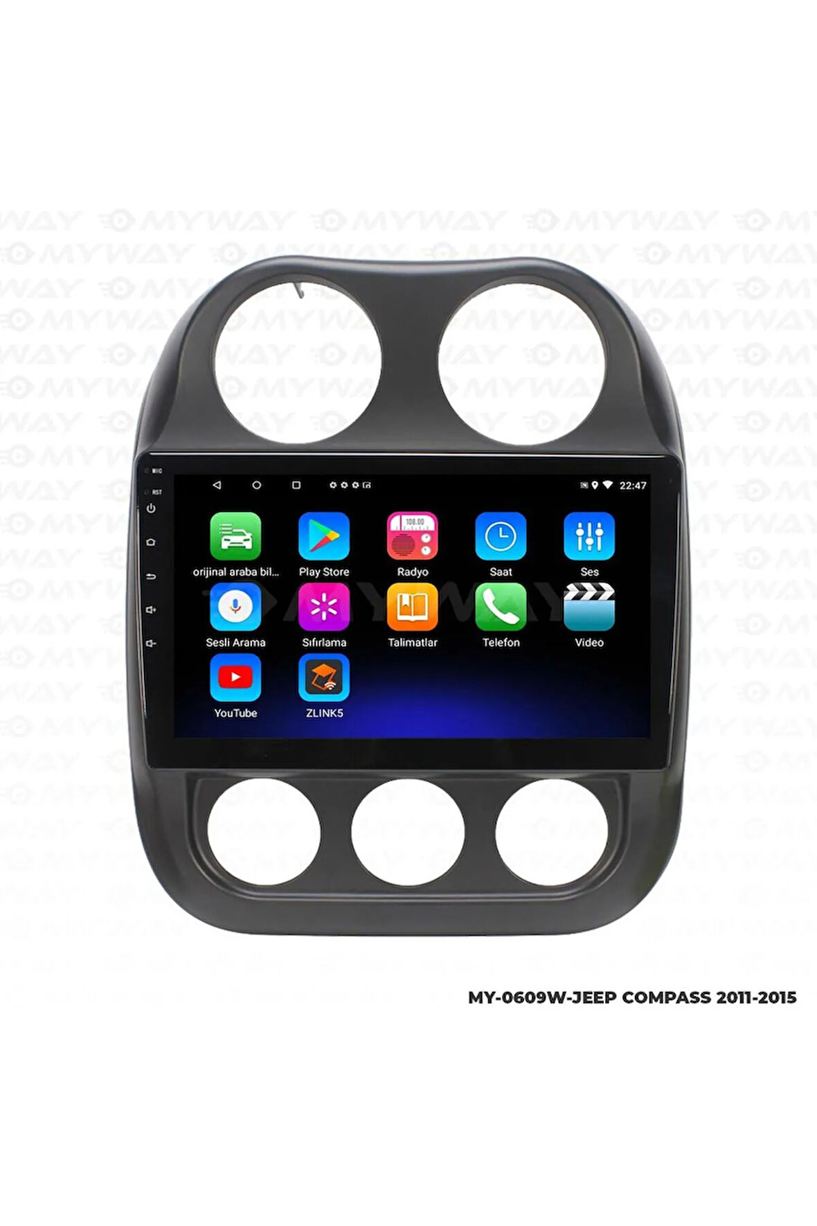 JEEP COMPASS ANDROİD 12 MULTİMEDYA CARPLAY 2GB RAM+32GB HDD 2011-2015 NAVİGASYON EKRAN