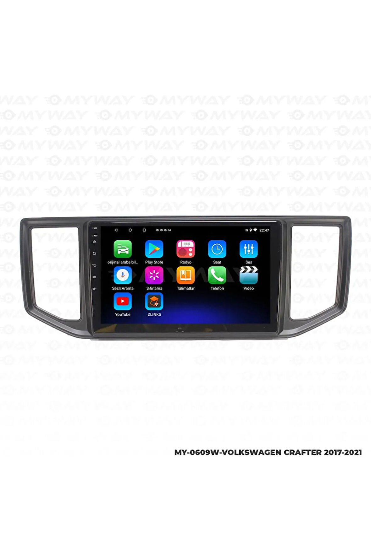 VOLKSWAGEN CRAFTER ANDROİD 12 MULTİMEDYA CARPLAY 2GB RAM+32GB HDD 2017-2021 NAVİGASYON EKRAN