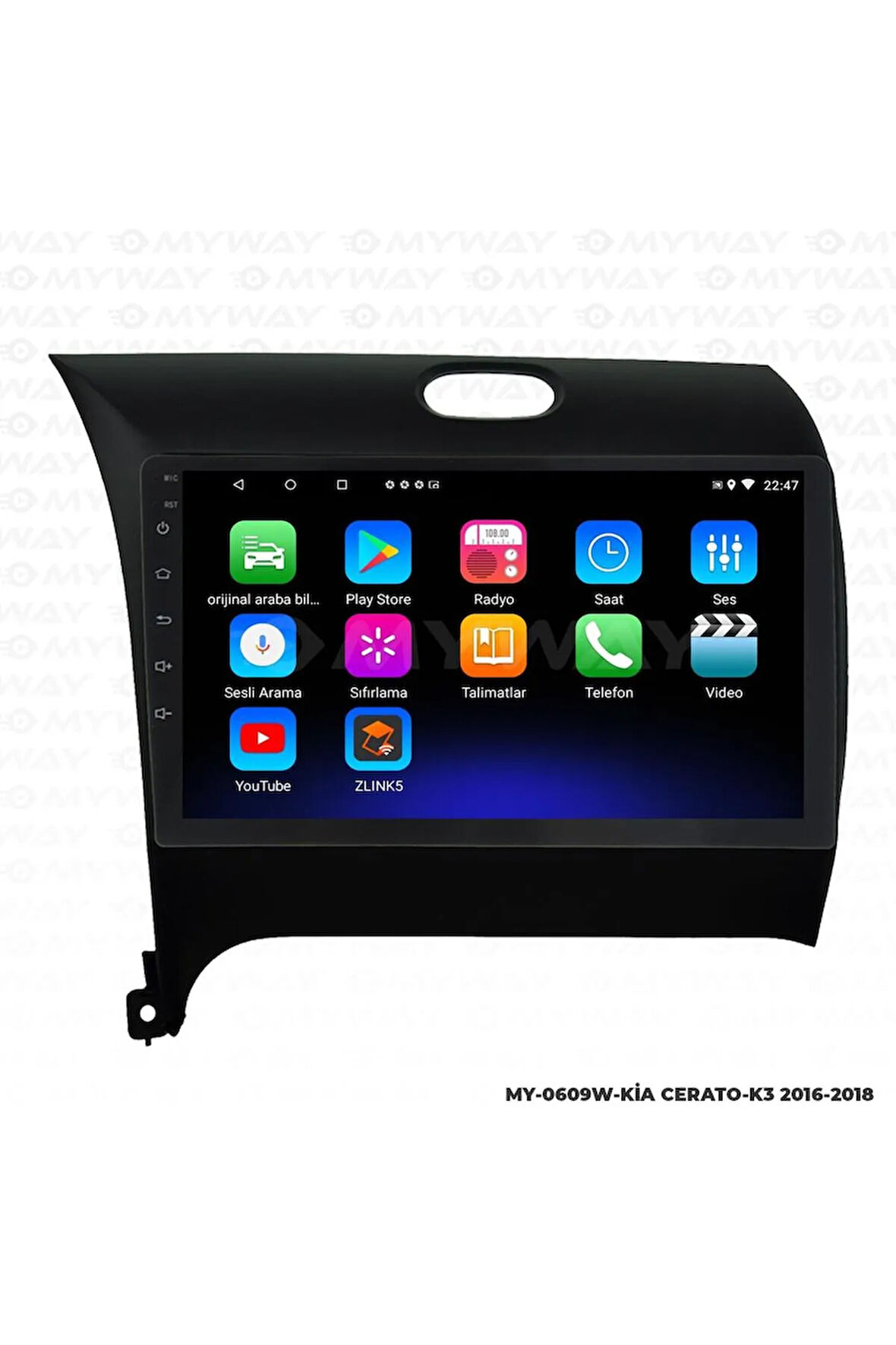 KİA CERATO ANDROİD 12 MULTİMEDYA CARPLAY 2GB RAM+32GB HDD 2016-2018 NAVİGASYON EKRAN