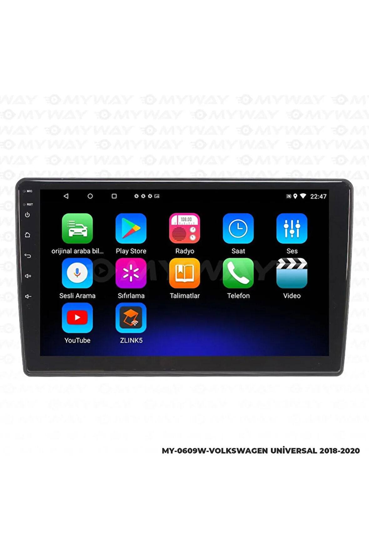 VOLKSWAGEN CARAVELLA ANDROİD 12 MULTİMEDYA CARPLAY 2GB RAM+32GB HDD NAVİGASYON EKRAN