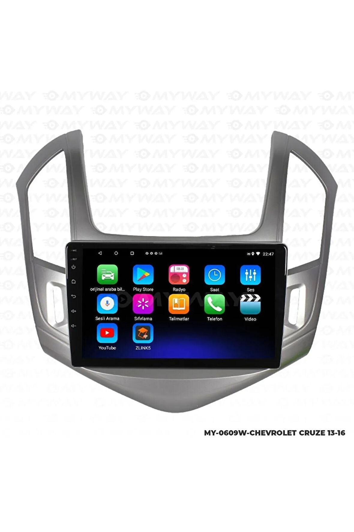 CHEVROLET CRUZE ANDROİD 12 MULTİMEDYA CARPLAY 2GB RAM+32GB HDD 2013-2016 NAVİGASYON EKRAN