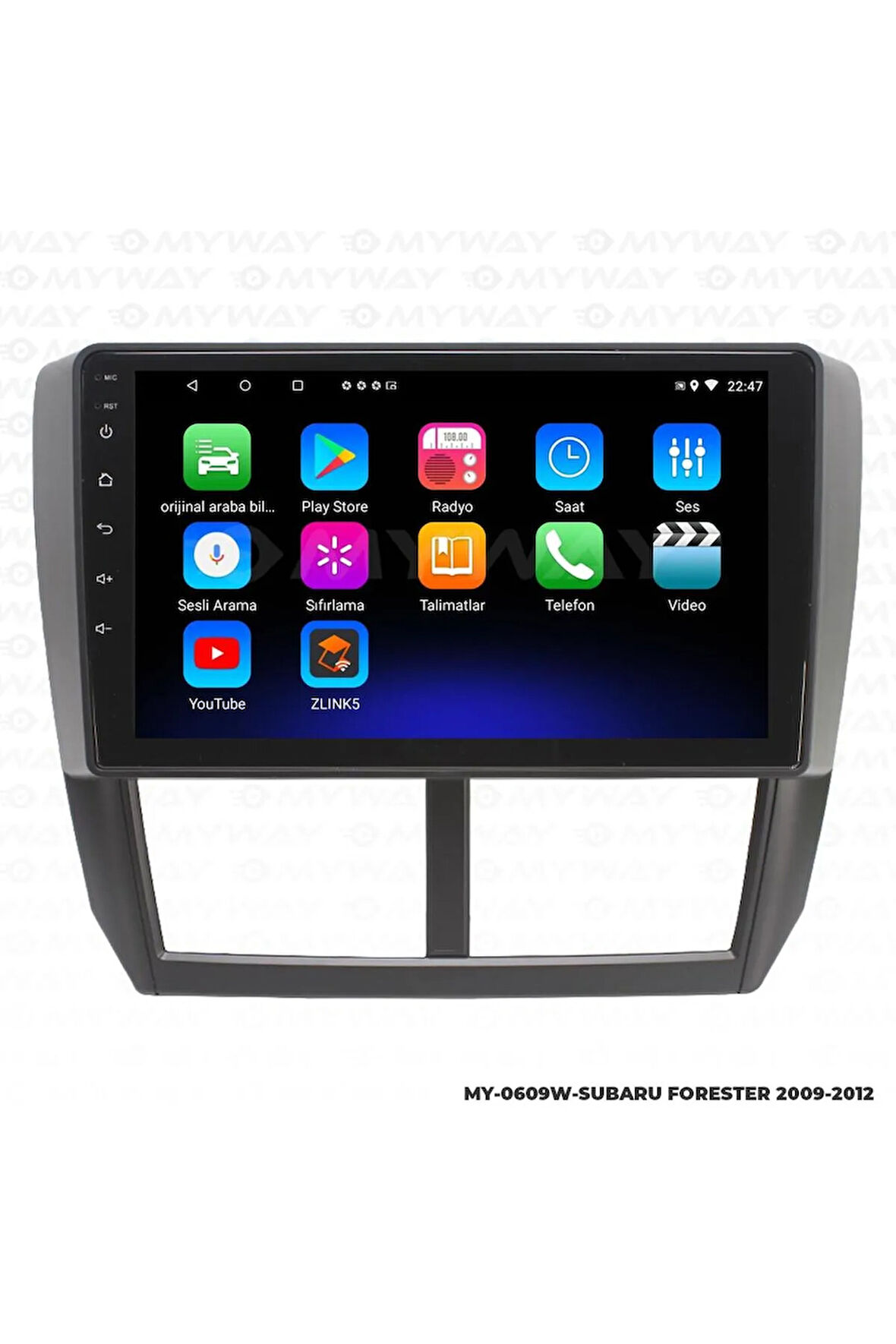 SUBARU FORESTER ANDROİD 12 MULTİMEDYA CARPLAY 2GB RAM+32GB HDD 2009-2012 NAVİGASYON EKRAN