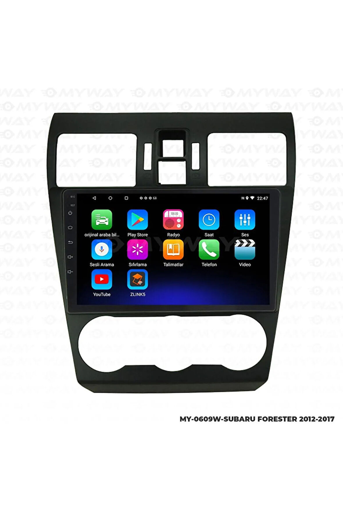 SUBARU FORESTER ANDROİD 12 MULTİMEDYA CARPLAY 2GB RAM+32GB HDD 2012-2017 NAVİGASYON EKRAN