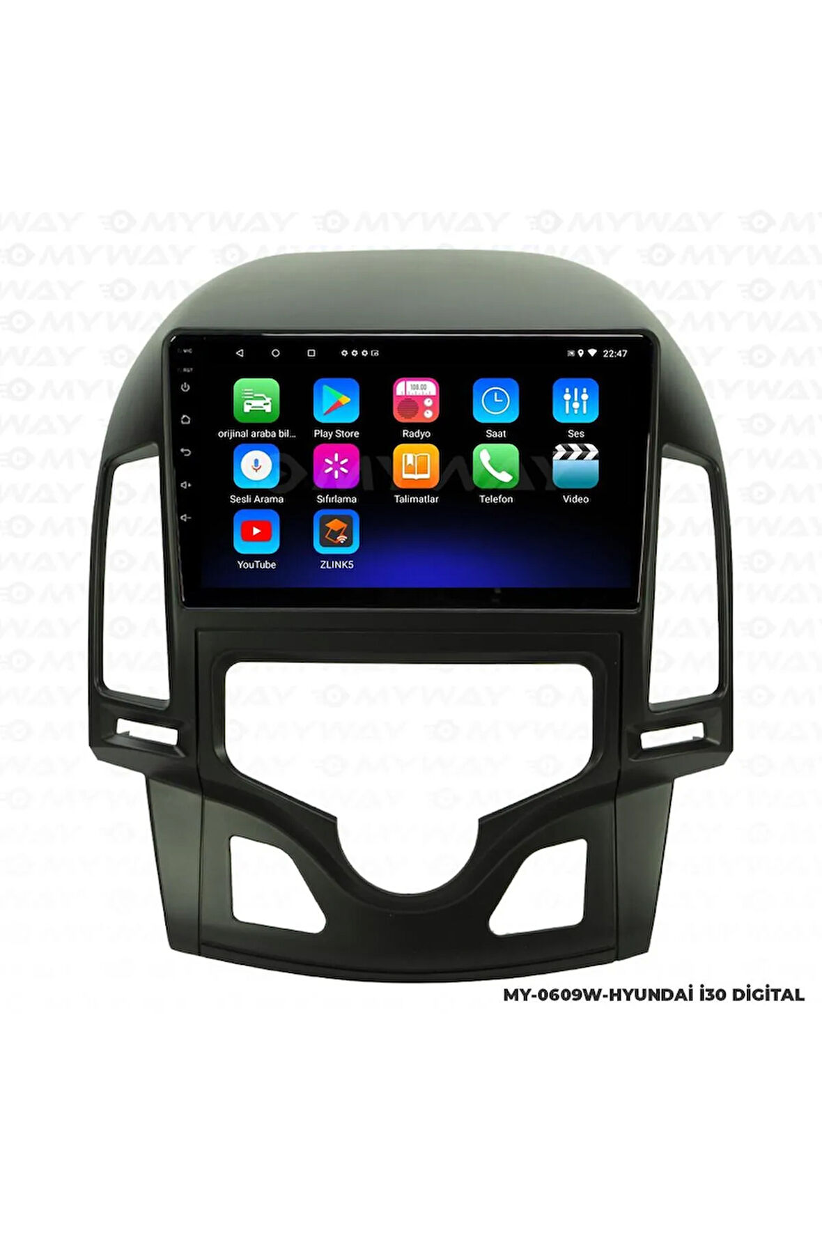 HYUNDAİ İ30 Uyumlu ANDROİD 12 MULTİMEDYA CARPLAY 2GB RAM+32GB HDD DİGİTAL NAVİGASYON EKRAN