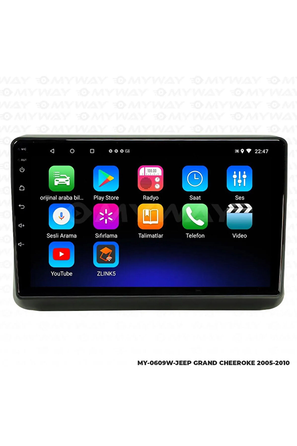 JEEP GRAND CHEROKEE ANDROİD 12 MULTİMEDYA CARPLAY 2GB RAM+32GB HDD 2005-2010 NAVİGASYON EKRAN