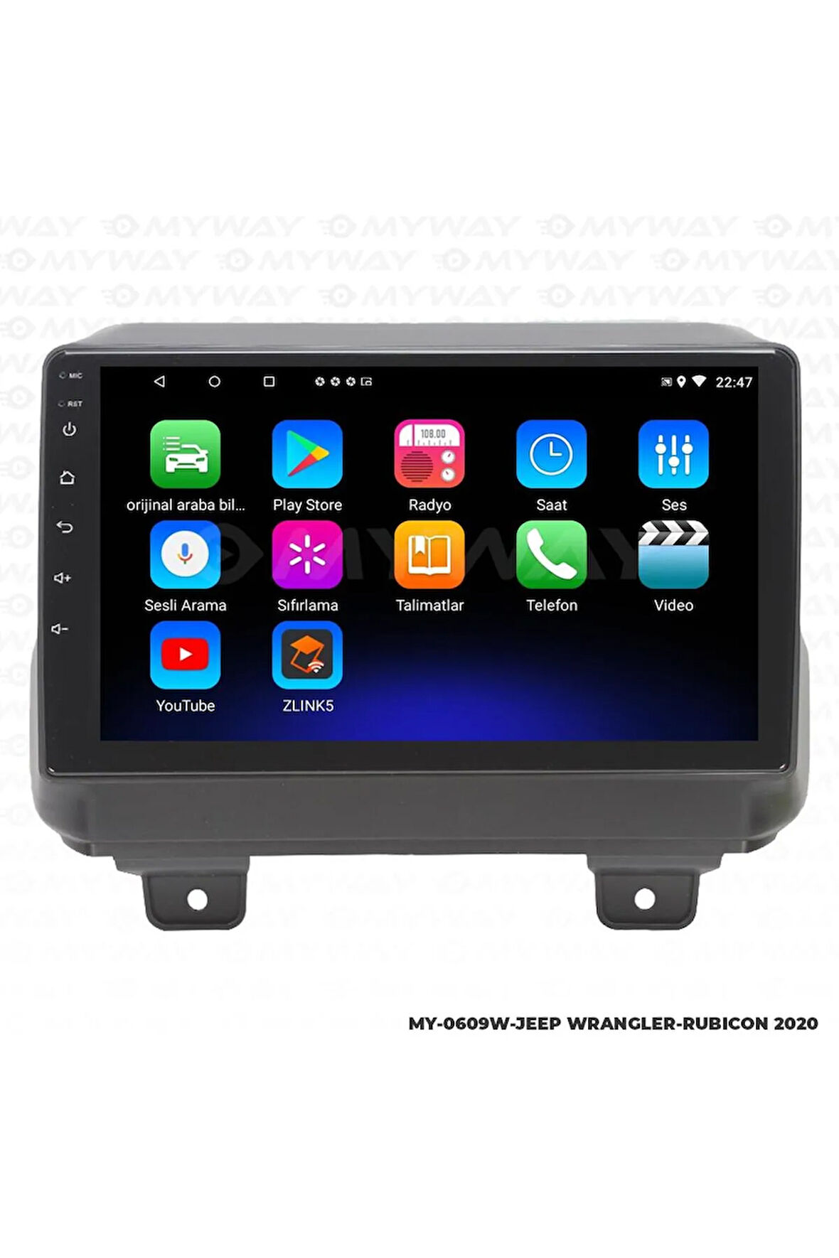 JEEP WRANGLER ANDROİD 12 MULTİMEDYA CARPLAY 2GB RAM+32GB HDD NAVİGASYON EKRAN