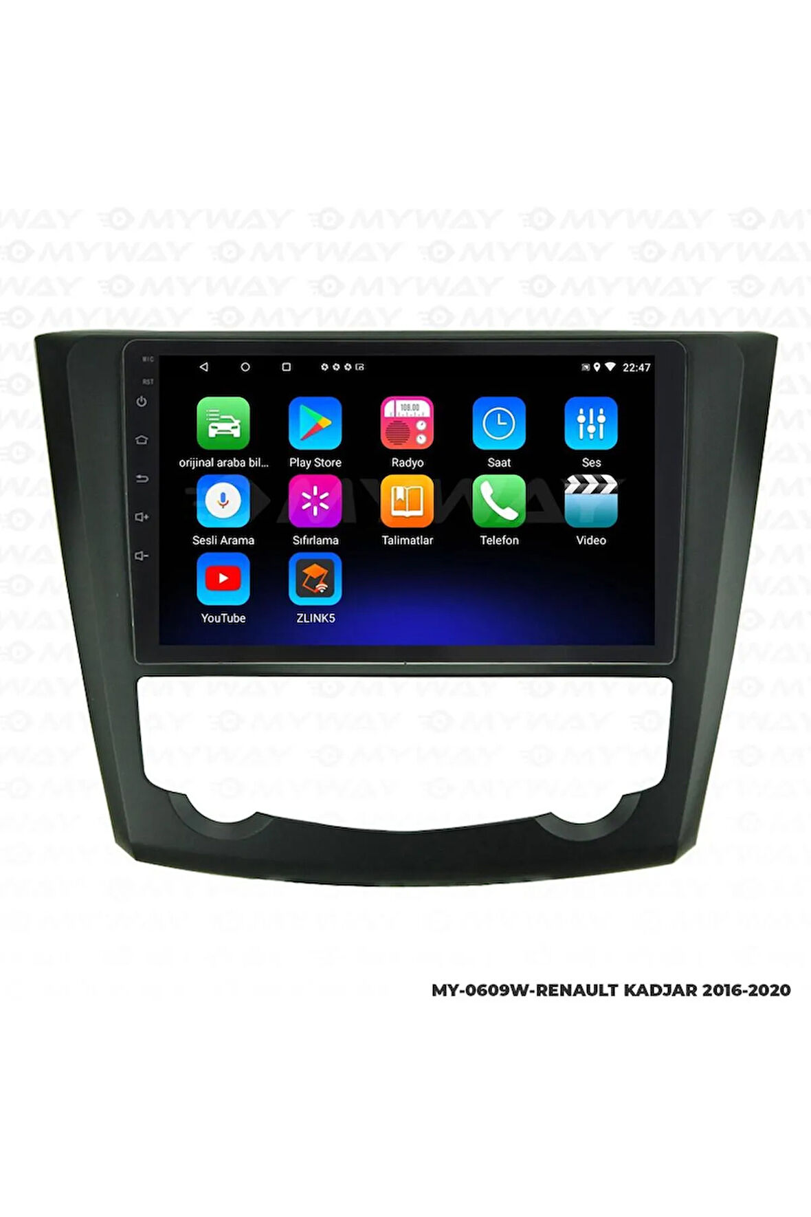 RENAULT KADJAR ANDROİD 12 MULTİMEDYA CARPLAY 2GB RAM+32GB HDD NAVİGASYON EKRAN