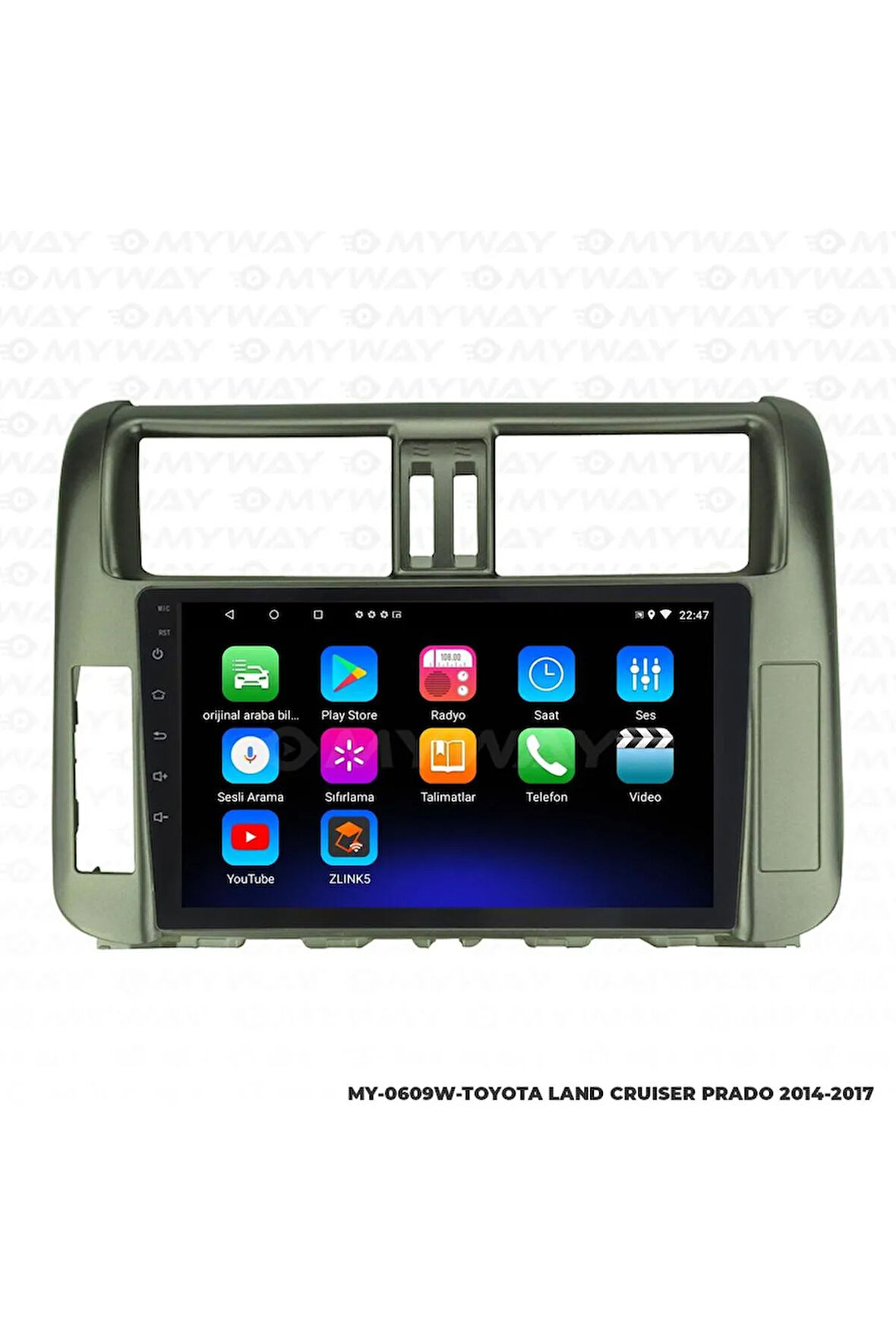 TOYOTA LAND CRUSİER PRADO ANDROİD 12 MULTİMEDYA CARPLAY 2GB RAM+32GB HDD 2014-2017 NAVİGASYON EKRAN