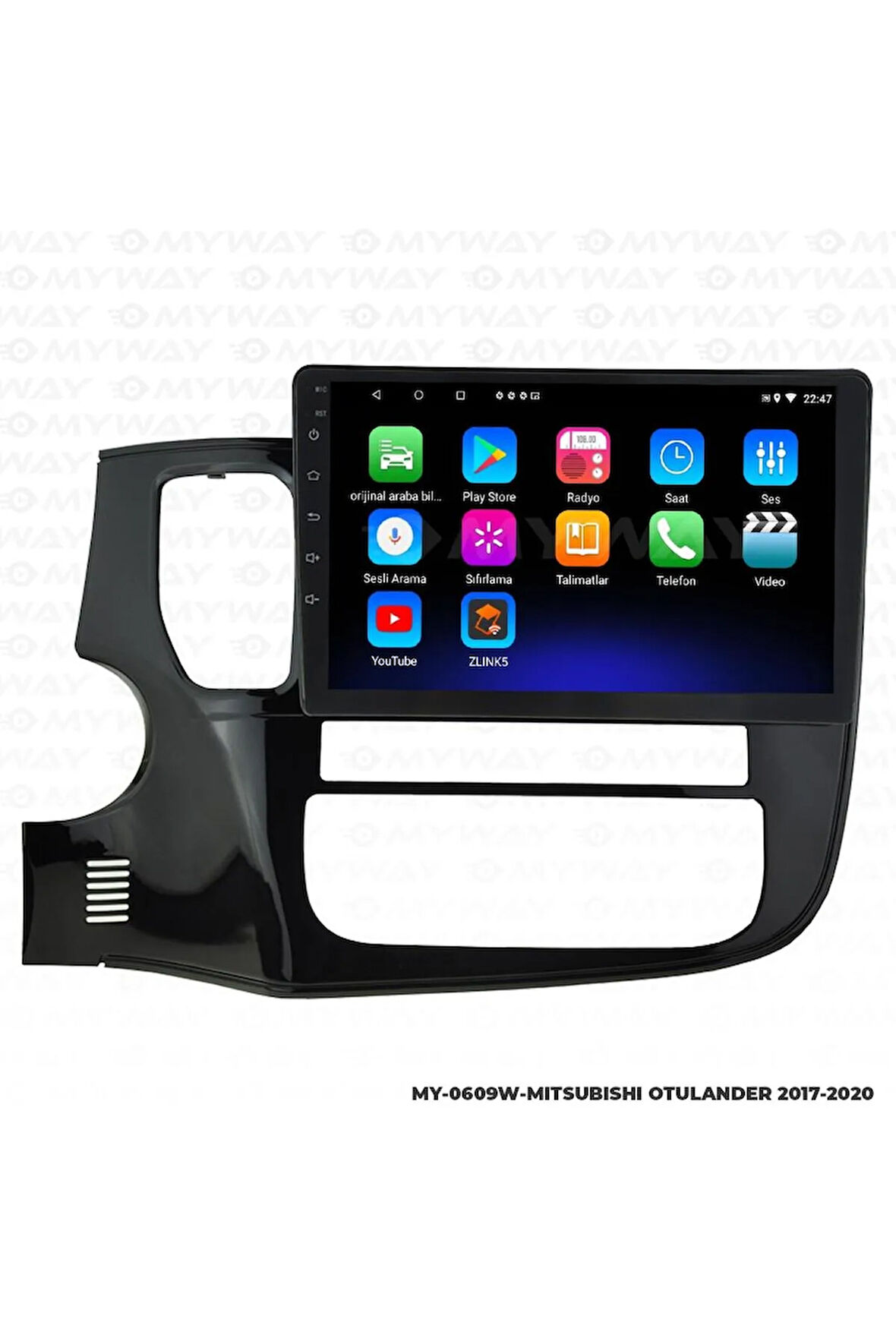 MİTSUBİSHİ OUTLANDER ANDROİD 12 MULTİMEDYA CARPLAY 2GB RAM+32GB HDD 2017-2020 NAVİGASYON EKRAN