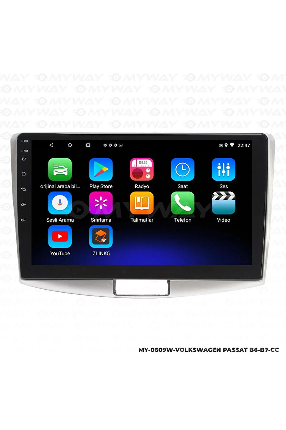 VOLKSWAGEN PASSAT B7 ANDROİD 12 MULTİMEDYA CARPLAY 2GB RAM+32GB HDD NAVİGASYON EKRAN