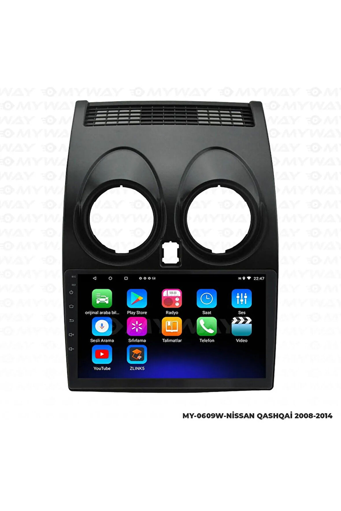 NİSSAN QASHQAİ ANDROİD 12 MULTİMEDYA CARPLAY 2GB RAM+32GB HDD 2008-2014 NAVİGASYON EKRAN