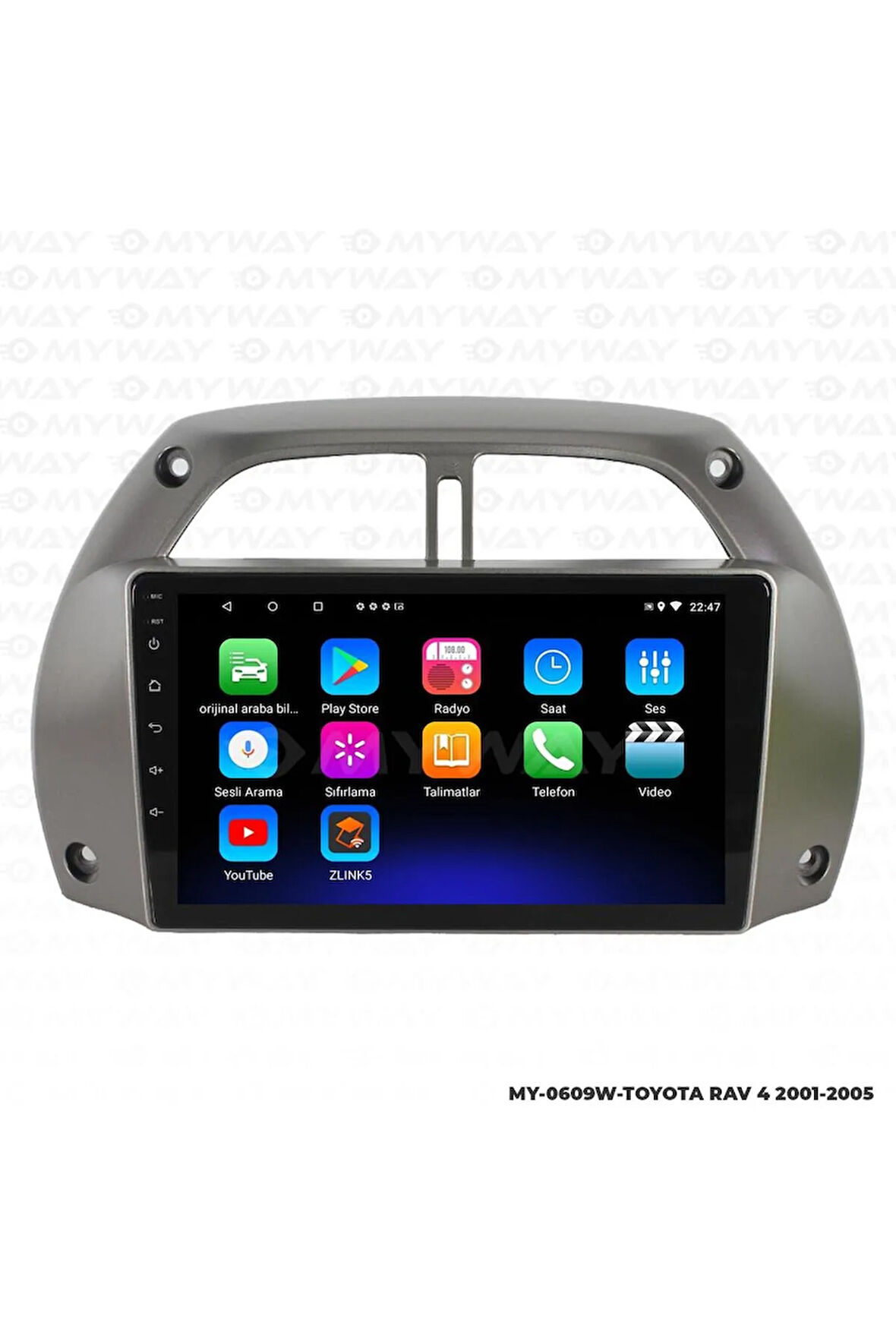 TOYOTA RAV 4 ANDROİD 12 MULTİMEDYA CARPLAY 2GB RAM+32GB HDD 2001-2005 NAVİGASYON EKRAN