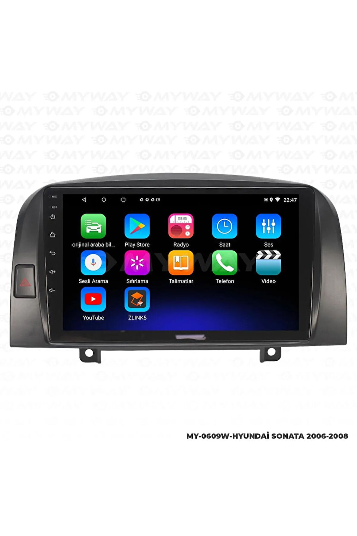 HYUNDAİ SONATA Uyumlu ANDROİD 12 MULTİMEDYA CARPLAY 2GB RAM+32GB HDD 2006-2008 NAVİGASYON EKRAN