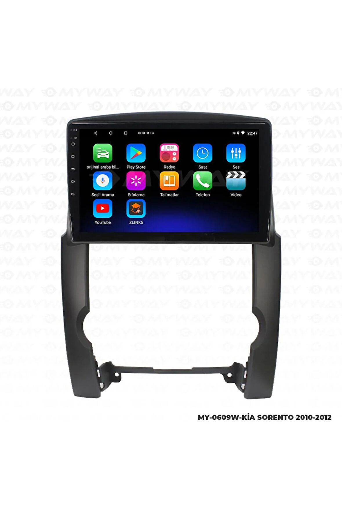 KİA SORENTO ANDROİD 12 MULTİMEDYA CARPLAY 2GB RAM+32GB HDD 2010-2012 NAVİGASYON EKRAN