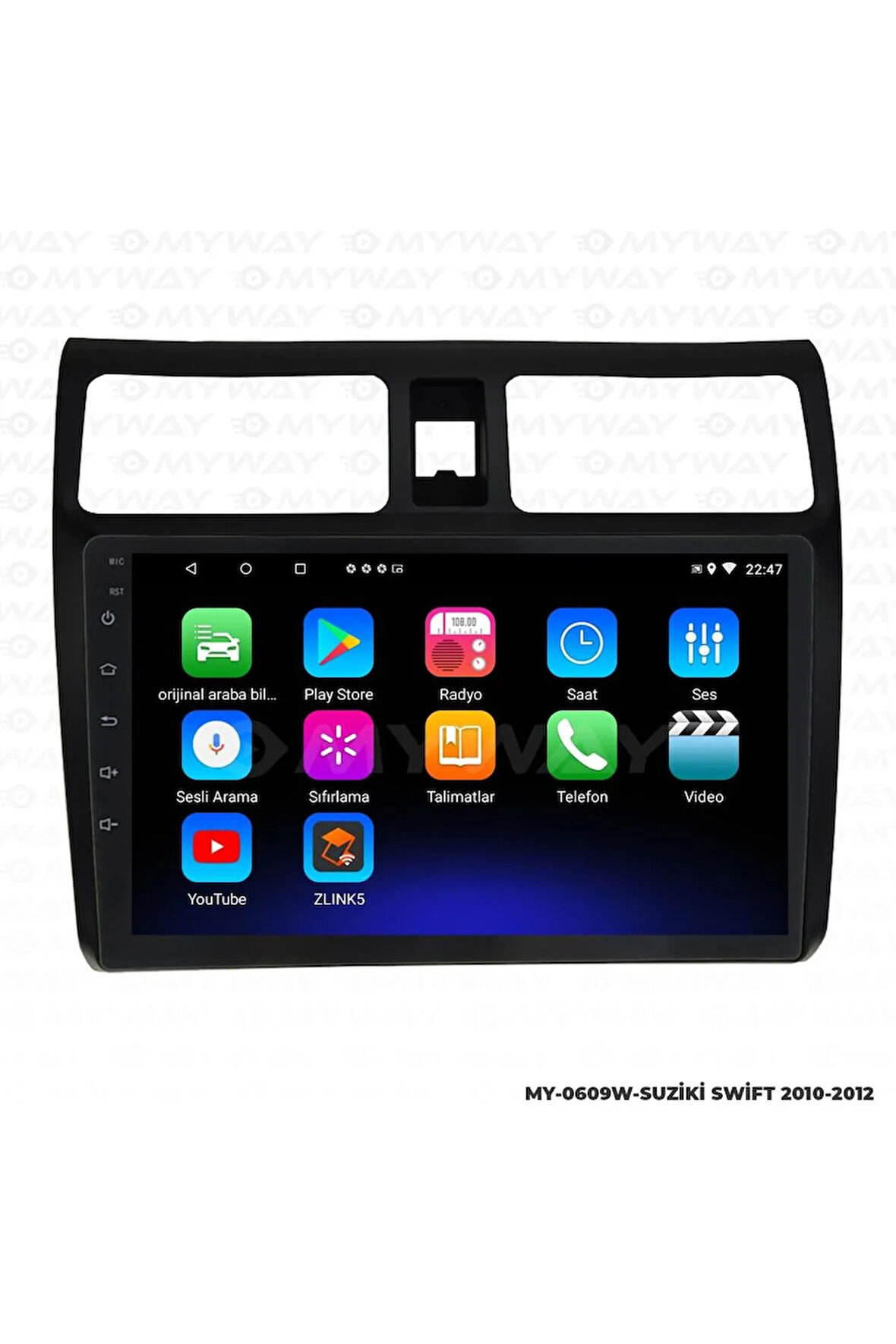 SUZUKİ SWİFT ANDROİD 12 MULTİMEDYA CARPLAY 2GB RAM+32GB HDD 2010-2012 NAVİGASYON EKRAN